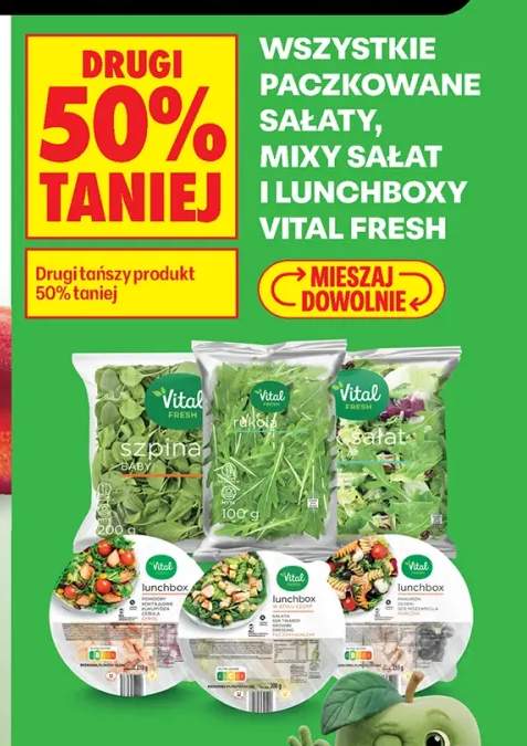Paczkowane sałaty, mixy sałat i lunchboxy Vital Fresh +6 wariantów