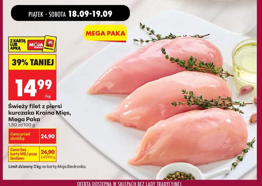 Świeży filet z piersi kurczaka Kraina Mięs Mega Paka