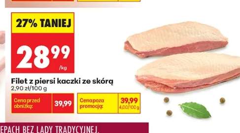 Filet z piersi kaczki ze skórą
