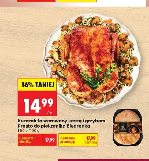 Kurczak faszerowany kaszą i grzybami Prosto do piekarnika Biedronka