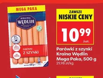 Parówki z szynki Mega Paka Kraina Wędlin