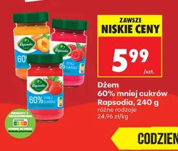 Dżem 60% mniej cukrów Rapsodia