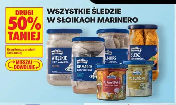 Śledzie w słoikach Marinero +6 wariantów