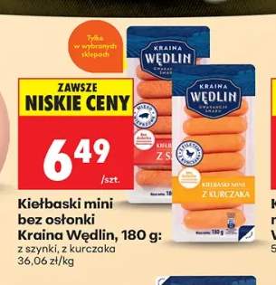 Kiełbaski mini bez osłonki z szynki Kraina Wędlin +1 wariant