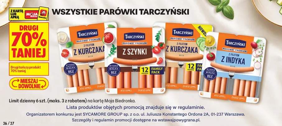 Parówki Tarczyński +4 warianty
