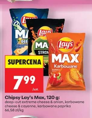 Chipsy Lay's Max deep-cut extreme cheese & onion +2 warianty