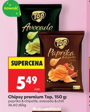 Chipsy premium Top paprika & chipotle +1 wariant