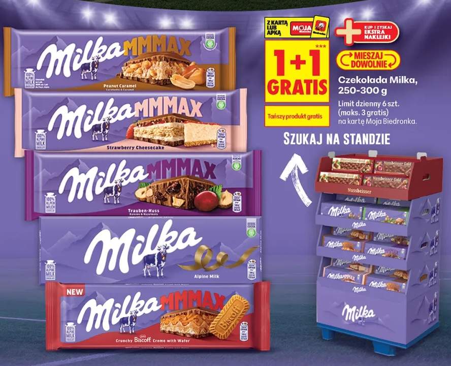 Czekolada Milka MMMAX Peanut Caramel +4 warianty