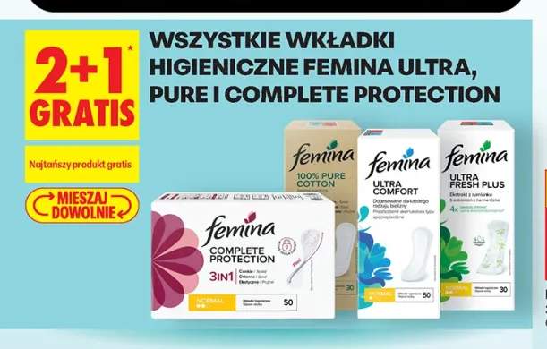 Wkładki higieniczne Femina Complete Protection 3w1 +4 warianty