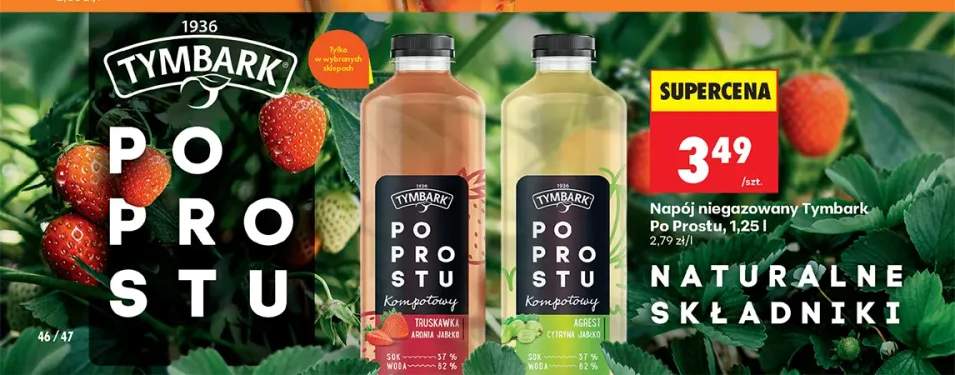 Napój niegazowany Tymbark Po Prostu Kompotowy truskawka aronia jabłko +1 wariant