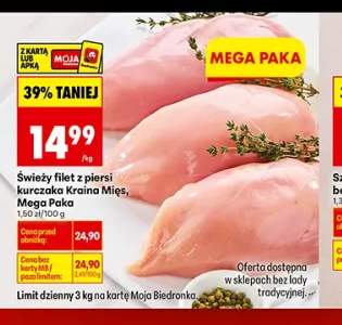 Świeży filet z piersi kurczaka Mega Paka Kraina Mięs