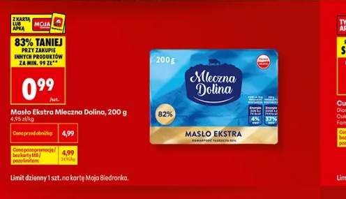 Masło ekstra Mleczna Dolina