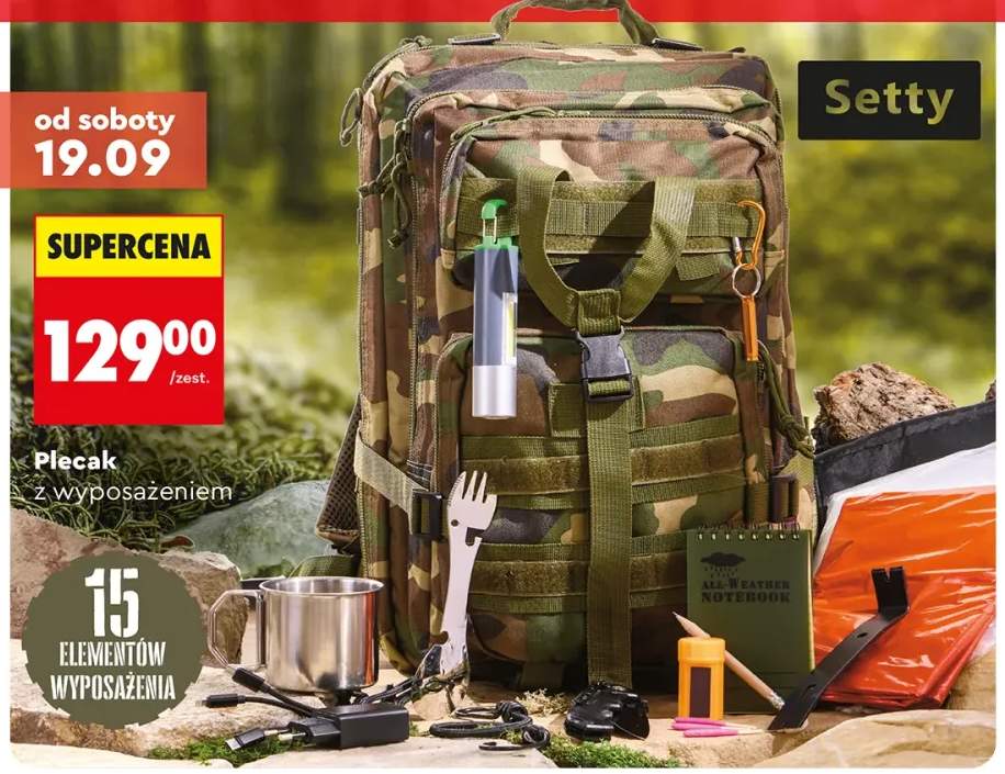 Plecak z wyposażeniem Setty