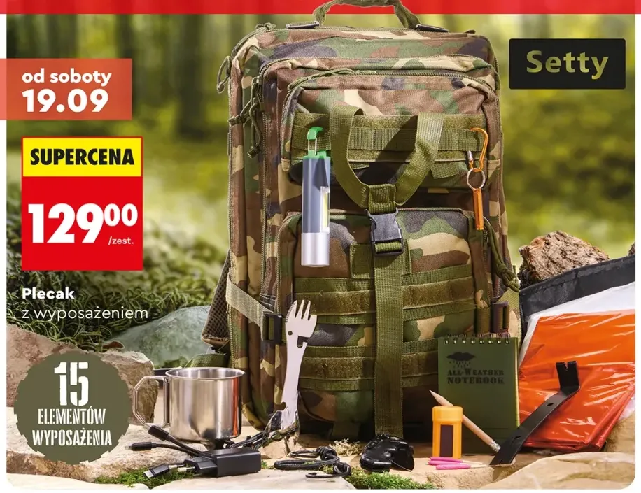 Plecak z wyposażeniem Setty