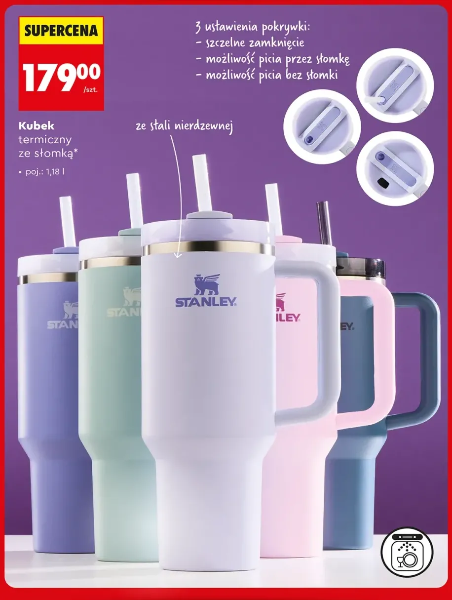 Kubek termiczny ze słomką 1,18 l ze stali nierdzewnej Stanley