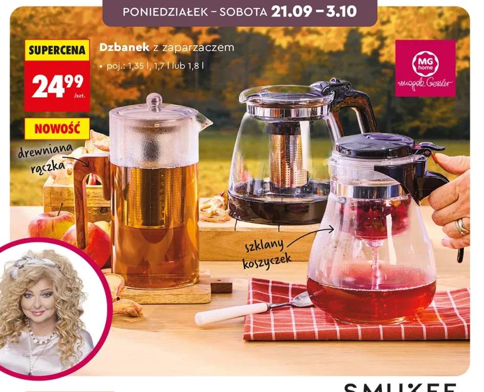Dzbanek z zaparzaczem 1,35 l Mg Home +2 warianty