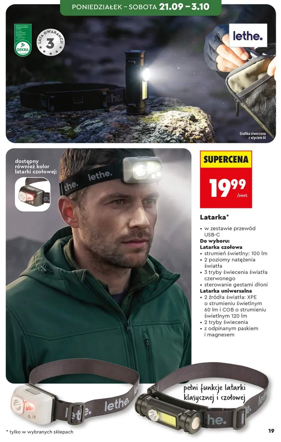 Latarka czołowa Lethe +1 wariant