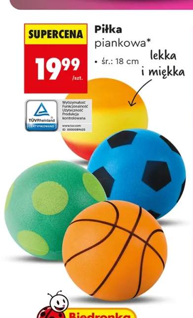 Piłka piankowa lekka i miękka