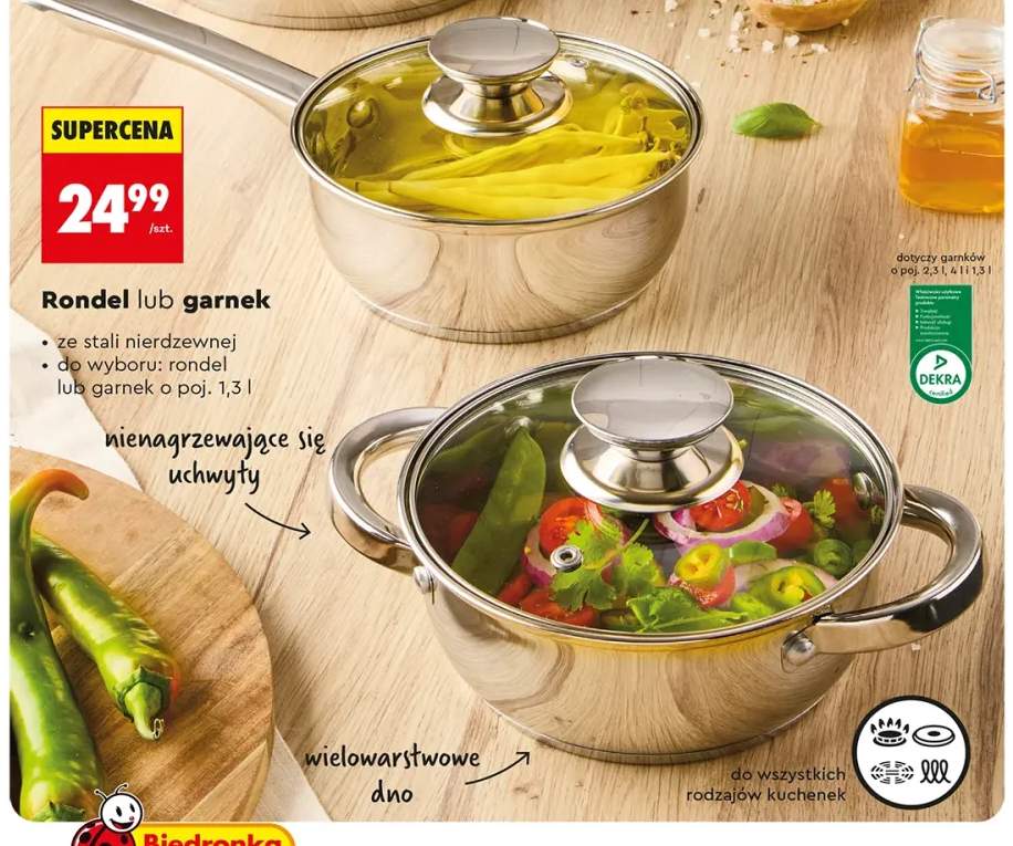 Rondel ze stali nierdzewnej 1,3 l Smukee +1 wariant