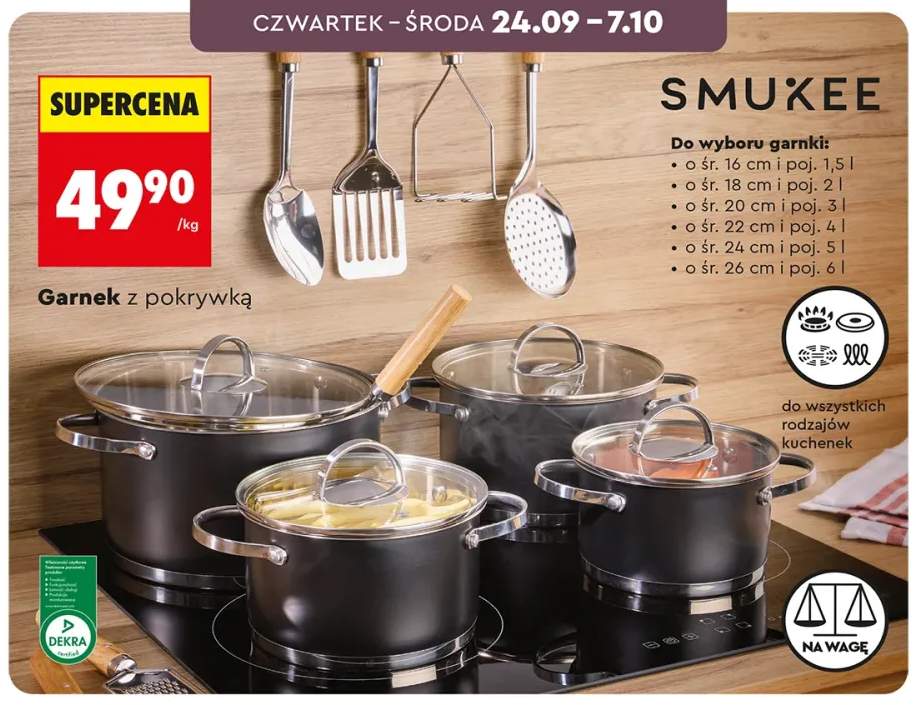 Garnek z pokrywką o śr. 16 cm i poj. 1,5 l Smukee +5 wariantów