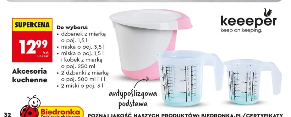 Dzbanek z miarką 1,5 l Keeeper +4 warianty