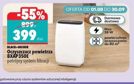Oczyszczacz powietrza BXAP350E potrójny system filtracji Black+Decker