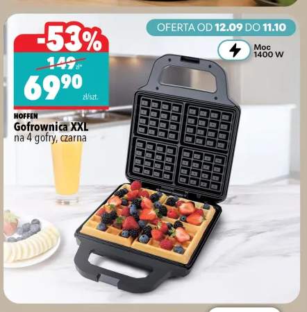 Gofrownica Xxl na 4 gofry czarna Hoffen