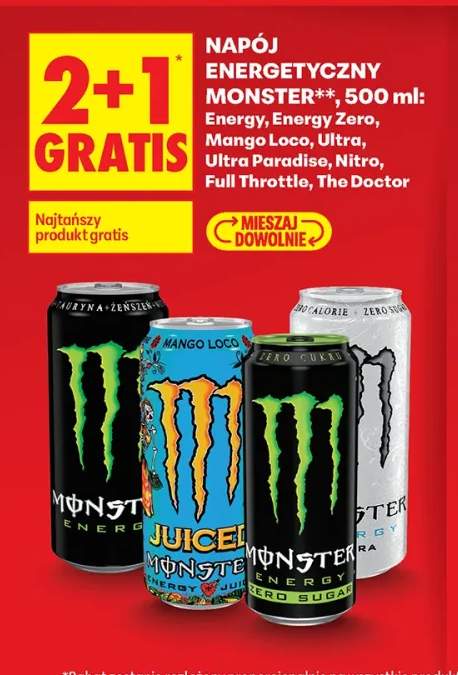 Napój energetyczny Monster Energy +7 wariantów