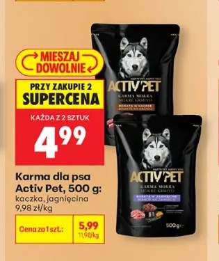 Karma dla psa Activ Pet jagnięcina +1 wariant