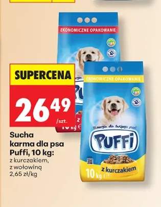 Sucha karma dla psa Puffi z wołowiną +1 wariant