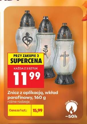 Znicz z aplikacją wkład parafinowy