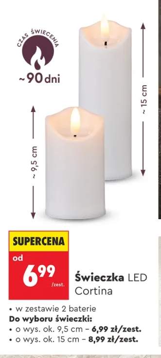 Świeczka LED Cortina 9,5 cm +1 wariant