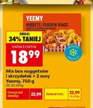 Mix box nuggetsów i skrzydełek + 2 sosy Yeemy