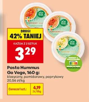 Pasta hummus Go Vege klasyczny +2 warianty