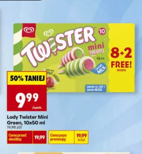 Lody Twister Mini Green 10-pak