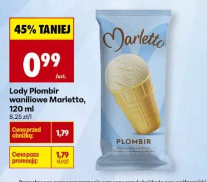 Lody Plombir waniliowe Marletto