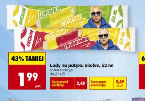 Lody na patyku Skolim Limonka Cytryna