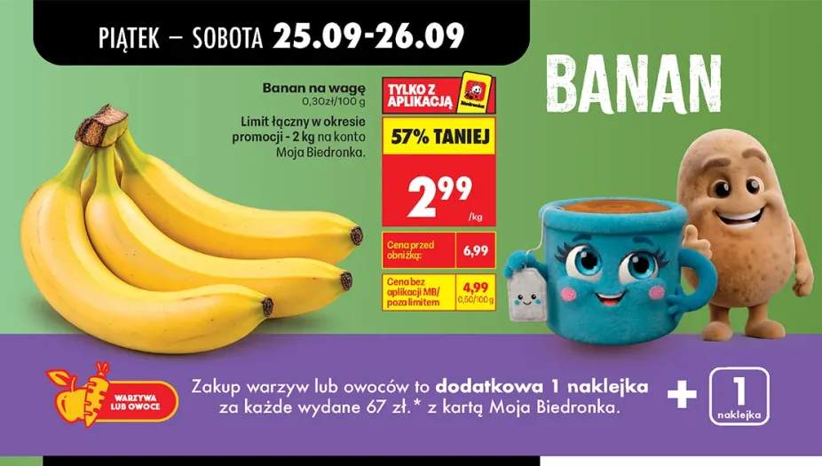 Banany na wagę