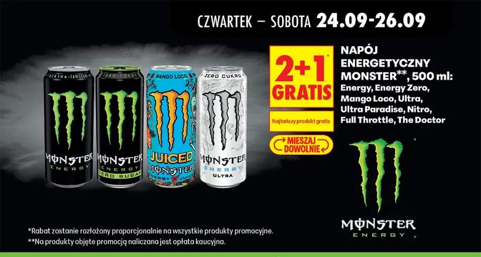 Napój energetyczny Monster Energy +7 wariantów