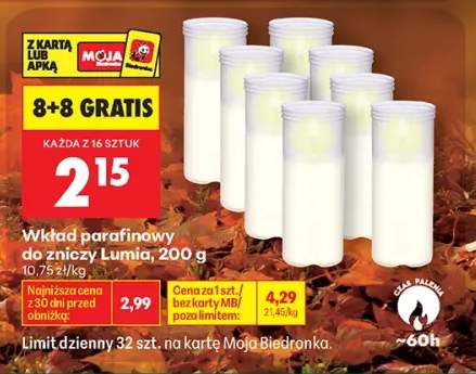 Wkład parafinowy do zniczy Lumia