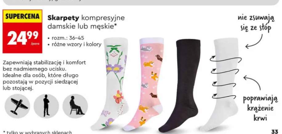 Skarpety kompresyjne damskie +1 wariant