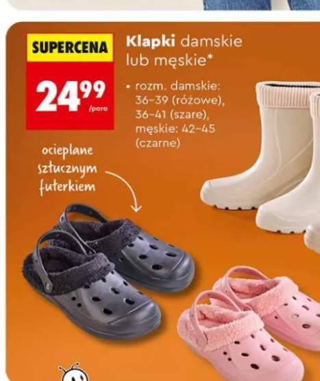Klapki damskie ocieplane sztucznym futerkiem +1 wariant