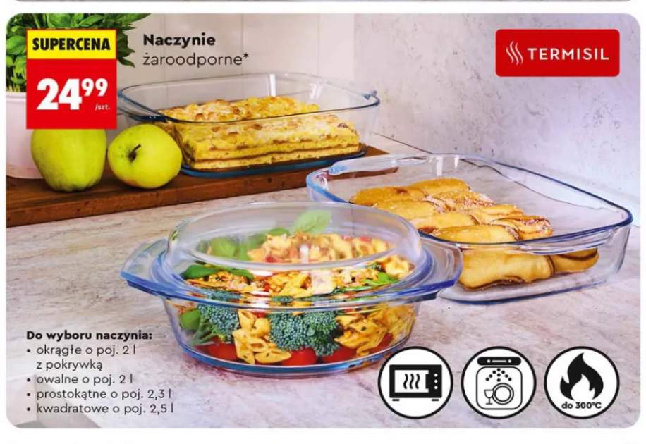 Naczynie żaroodporne okrągłe 2 l z pokrywką Termisil +3 warianty