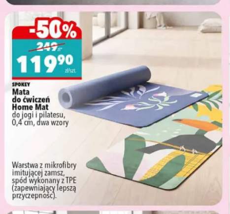 Mata do ćwiczeń Home Mat do jogi i pilatesu 0,4 cm Spokey