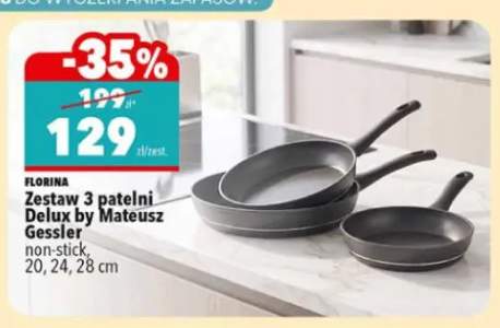 Zestaw 3 patelni Delux by Mateusz Gessler non-stick Florina