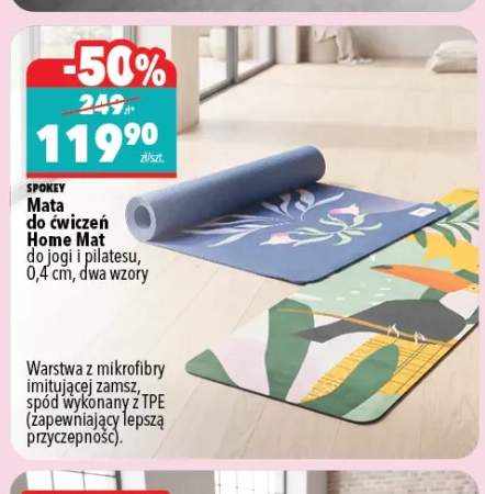 Mata do ćwiczeń Home Mat do jogi i pilatesu 0,4 cm Spokey