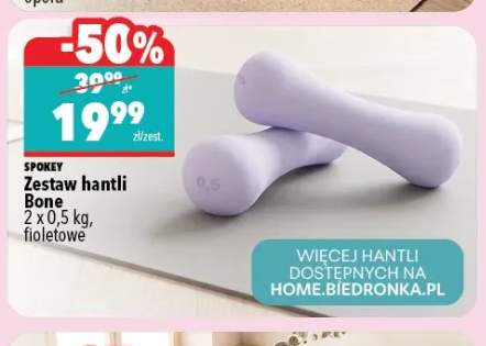 Zestaw hantli Bone 2x0,5 kg fioletowe Spokey