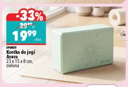 Kostka do jogi Asura 23x15x8 cm zielona Spokey