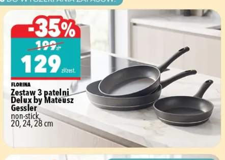 Zestaw 3 patelni Delux by Mateusz Gessler non-stick Florina