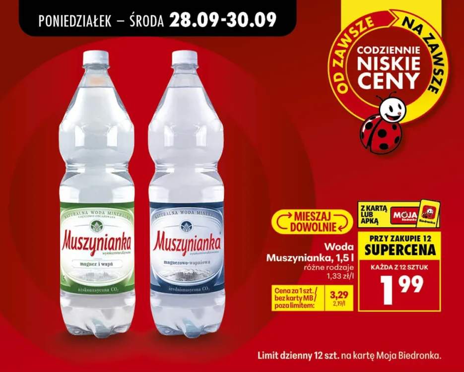 Woda gazowana Muszynianka niskonasycona CO2 +1 wariant